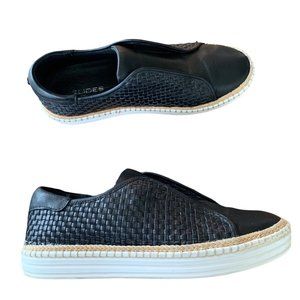 J Slides Woven Leather Slip-On Loafers